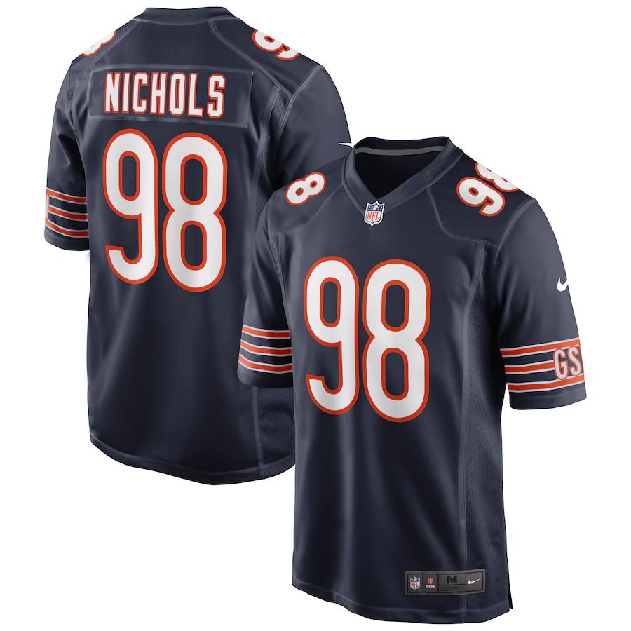 Men Chicago Bears 98 Bilal Nichols Nike Navy Game NFL Jersey